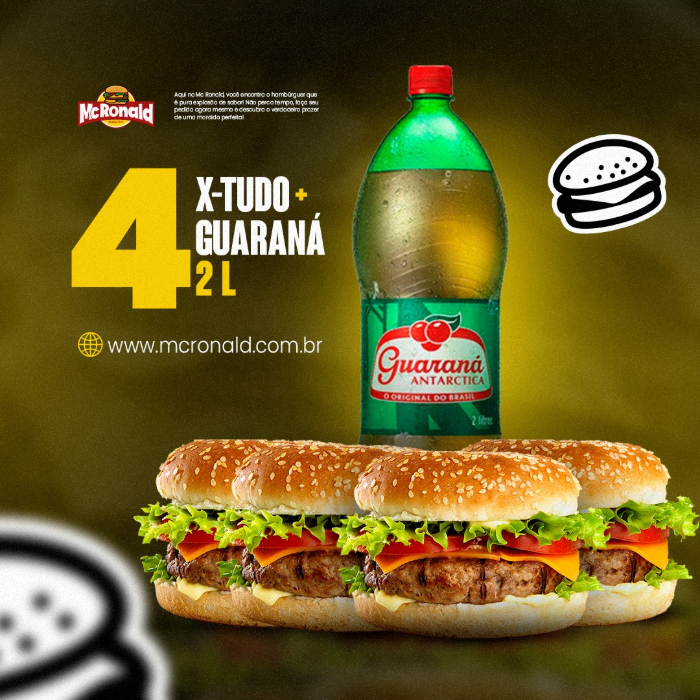4 X-TUDO + GUARANÁ ANTÁRTICA DE 2L