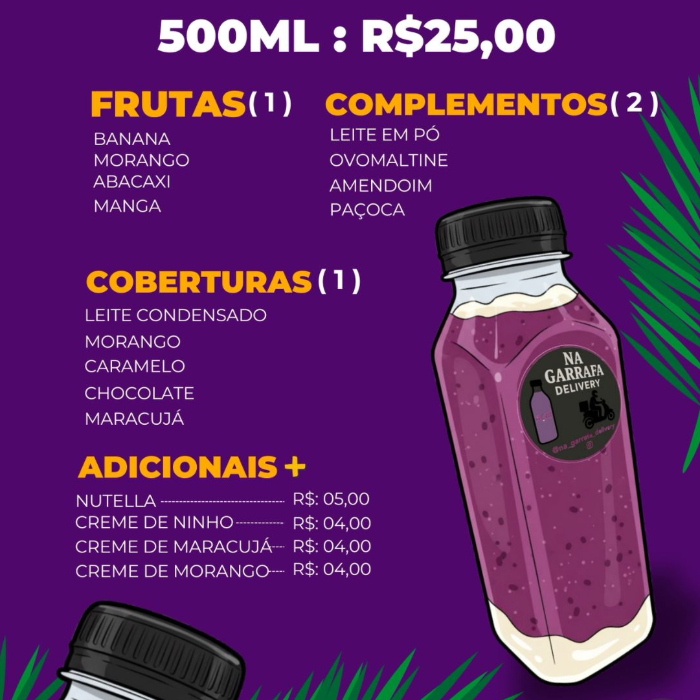 AÇAI NA GARRAFA 500ML