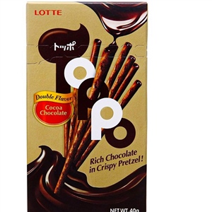 BISCOITO ORIENTAL TOPPO HASHI SABOR CHOCOLATE AO LEITE  40G