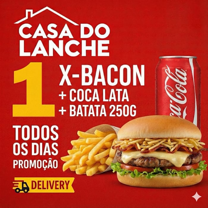 COMBO 1 X BACON + COCA LATA + BATATA 250G