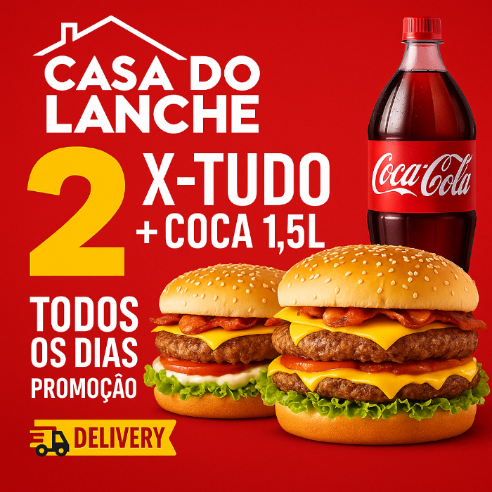 COMBO 2 X TUDO + COCA 1,5L