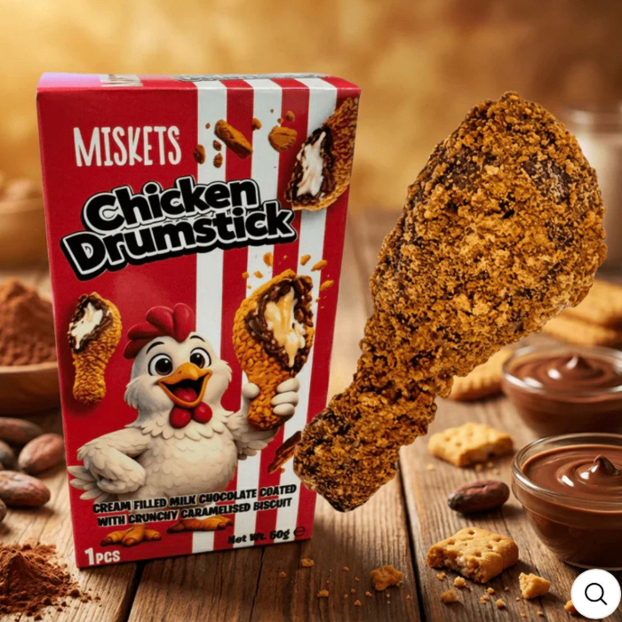 CHICKEN BITE - COXA DE CHOCOLATE AO LEITE COM RECHEIO DE CREME 50 G