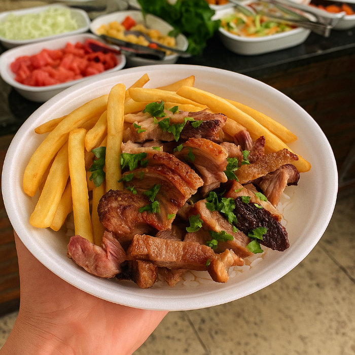 MARMITEX GRANDE COM CHURRASCO