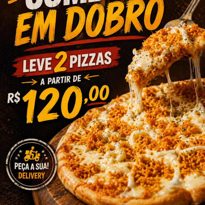 PIZZA EM DOBRO: LEVE 2 PIZZAS A PARTIR DE
