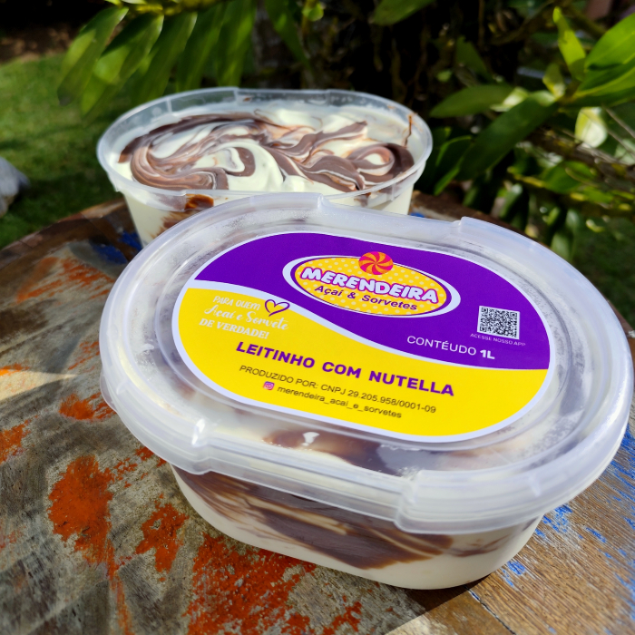 SORVETE LEITINHO COM NUTELLA