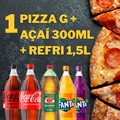 1 PIZZA GRANDE + AÇAÍ 300ML + REFRI 1,5L