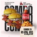 2 DUPLO BACON, 2 BATATA 100 GR + 1 COCA 1,5