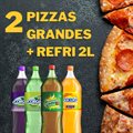2 PIZZAS GRANDES + REFRI 2L