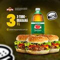 3 X-TUDO + GUARANA DE 1L