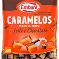 BALA EMBARE CARAMELOS MEIO A MEIO LEITE E CHOCOLATE 01X660GR