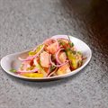 CEVICHE SALMÃO E CAMARÃO