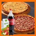 COMBO 7 -  2 PIZZAS  SUPER GIGANTE 45CM + COCA-COLA OU GUARANÁ 1,5L OU SUCO 1L GRÁTIS