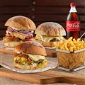 COMBO FAMÍLIA: 3 LANCHES+3 FRITAS 90G + 1 REFRIGERANTE LITRO