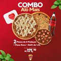 DUAS PIZZA GRANDE + PIZZA DOCE P + COCA 1,5L