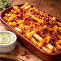 FRITAS C/ CHEDAR E BACON