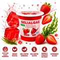 GELATINA VEGETAL GELIALGAS MORANGO 140G