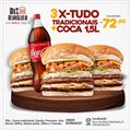 KIT LANCHE 3 X TUDO TRAD.+ COCA COLA  1,5ML