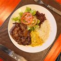 PF ANCHO - ARROZ BRANCO, FEIJÃO EM CALDO, SALADA ALFACE E TOMATE.
