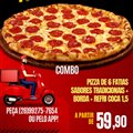 PIZZA DE 6 FATIAS COM BORDA+FRANGUINHO + BATATA REFRI 1,5
