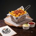 PORÇÃO DE BATATA + CREME CHEDDAR +  FAROFINHA DE BACON