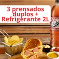 TRÊS PRENSADOS DUPLOS + REFRIGERANTE 2L